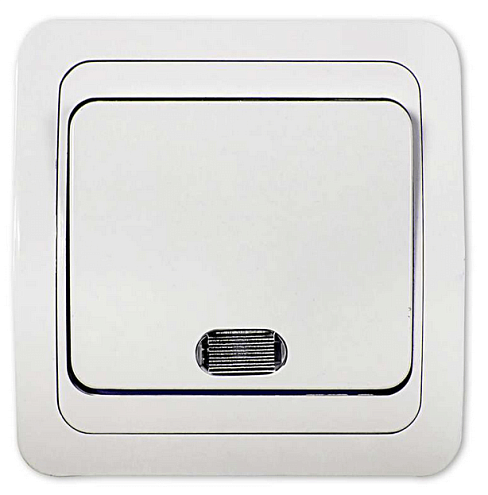 Выключатель 1-кл. CLASSICO с подсвет. 2121 бел. ASD / IN HOME : фотография 1