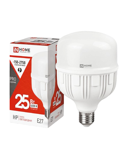 Лампа светодиодная LED-HP-PRO 25Вт 230В E27 4000К 2380Лм IN HOME 4690612031057: фотография 1