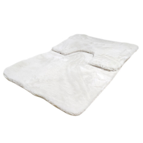 Комплект ковриков меховые белые 50х80/50х40 В755-9: фотография 1