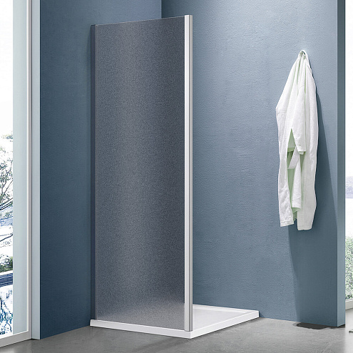 Боковая часть душевого ограждения SANTREK AQUA Lea- SP-800-G-Chrome 800х1850 стекло Грейп 5мм, профиль хром: фотография 1