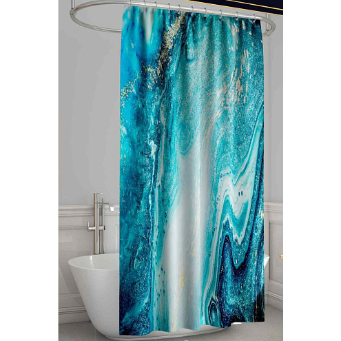 BT1624 Занавеска-штора для ванн Delly &quot;PREMIUM&quot; полиэстер Китай 180х180 12 колец: фотография 1