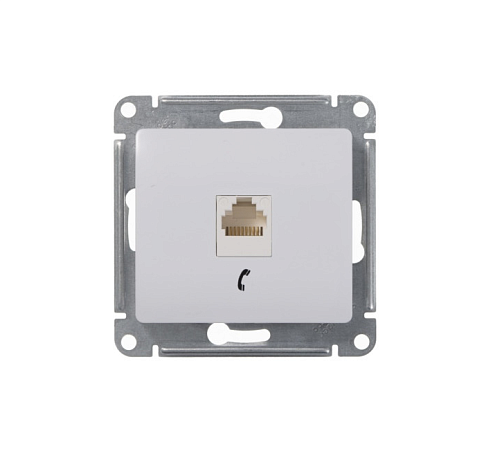Розетка телефонная Glossa RJ11 механизм белый Systeme Electric GSL000181T: фотография 1