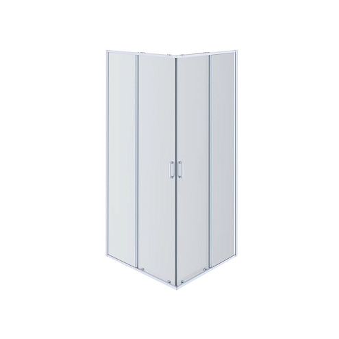 AQ ARI KV 09020CH Душевой уголок квадратный, двери раздвижные 900x900x2000 профиль хром, стекло прозрачное : фотография 1