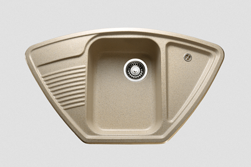 Мойка GRANICOM G-008 850х504 мм угловая антрацит: фотография 1