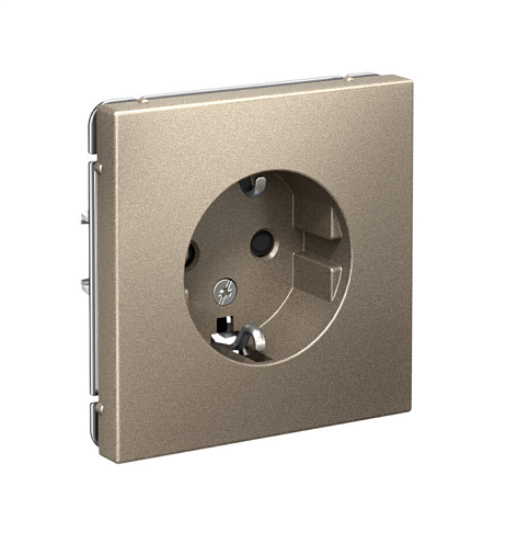 Розетка ArtGallery 16А с заземлением защитные шторки механизм шампань Systeme Electric GAL000545: фотография 1