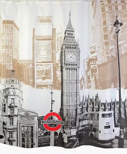 Занавеска-штора для ванн &quot;ZALEL&quot; ФОТОПРИНТ 180х180 YGL DX-020: фотография 1