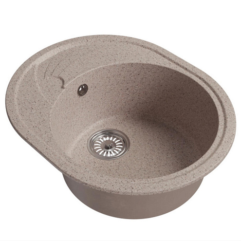 Мойка ML-GM17 овальная с крылом, песочная (302), 580х470х180 мм: фотография 1