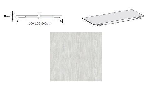 Добор &quot;Т&quot; ЭКО Bianco Veralinga МДФ 2070х200х8 М: фотография 1