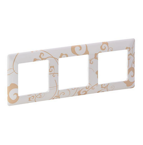 Рамка 3-места Valena Life универсальная ампир белый Leg 754103: фотография 1