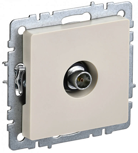 Розетка телевизионная оконечная TV СП Brite РТВ11-0-БрКр беж. IEK BR-A10-O-K10: фотография 1