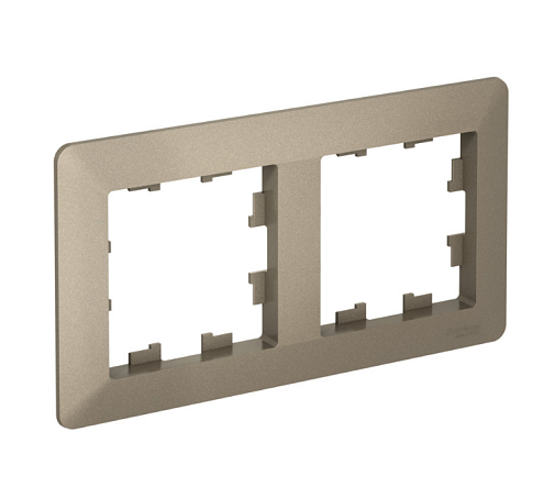 Рамка 2-местная AtlasDesign Air шампань/дымчатый черный Systeme Electric ATN220502: фотография 1