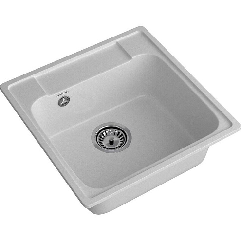 Мойка GRANFEST QUARZ 48  1 чаша 480х480 мм серый без сифона: фотография 1