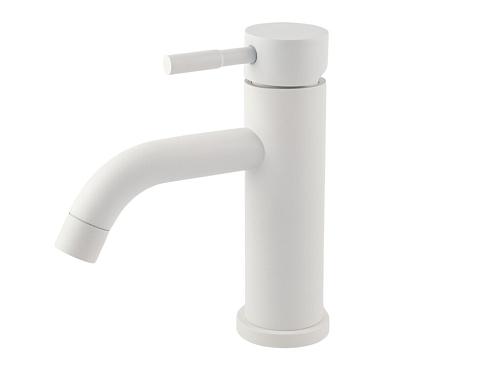 Смеситель для умывальника, Sanday SD345-06, нержавеющая сталь, белый, картридж D35: фотография 1