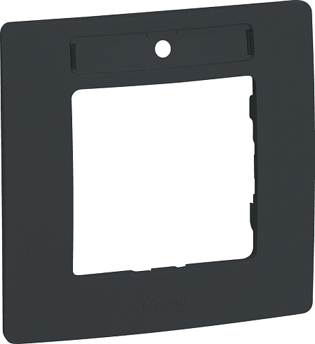 Рамка 1-м Etika с держателем для маркировки антрацит Leg 672586: фотография 1