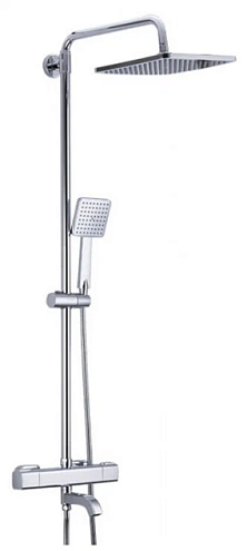 Душевая система термостат  G2491 GAPPO лейка &quot;Тропический душ&quot; квадрат 250х250 хром: фотография 1