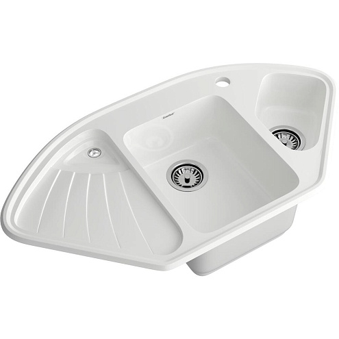 Мойка GRANFEST GF-C1040E 1,5 чаши угловая 1040х560 мм иней: фотография 1