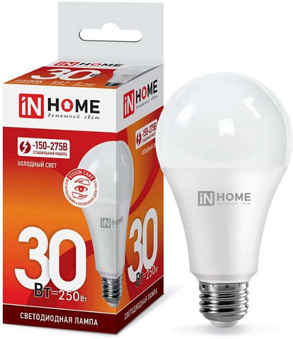 Лампа светодиодная LED-A70-VC 30Вт 230В E27 6500К 2700лм IN HOME 4690612024165: фотография 1