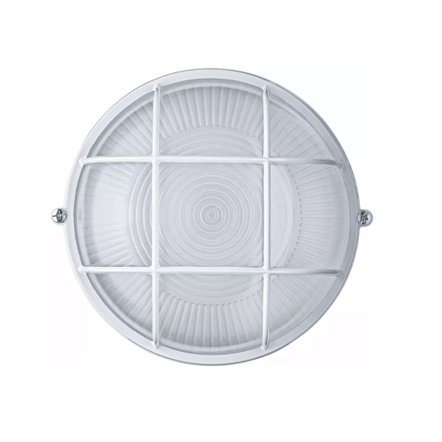 Светильник ЛОН 94 807 NBL-R2-100-E27/WH 1х100Вт E27 IP54 (аналог НПБ 1102 бел. круг с решеткой 100Вт) Navigator 94807: фотография 1