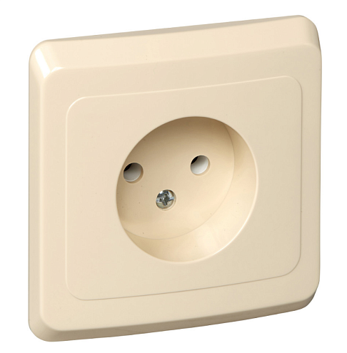 Розетка Этюд 16А IP20 250В без заземления без защитных шторок кремовый Systeme Electric PC16-001K: фотография 1