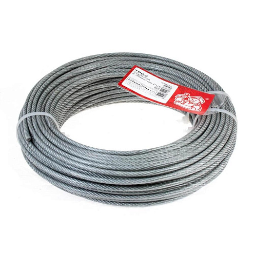 Трос стальной в оболочке PVC 3/4мм, 30м: фотография 1