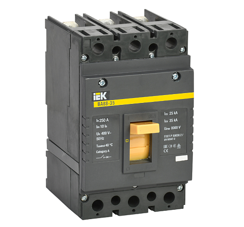 Выключатель автоматический 3п 250А 35кА ВА 88-35 KARAT IEK SVA30-3-0250: фотография 1