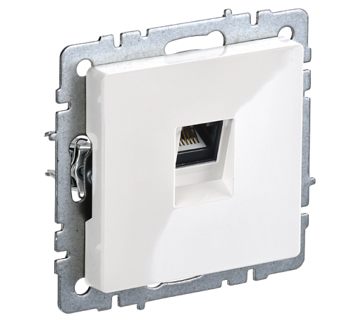 Розетка компьютерная BRITE BRITE РК11-БрБ RJ45 кат.6 механизм белый IEK BR-K10-2-K01: фотография 1