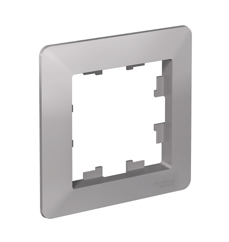 Рамка 1-местная AtlasDesign Air алюминий/дымчатый черный Systeme Electric ATN220301: фотография 1