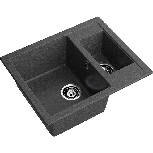 Мойка GRANFEST GF-Q610K 1,5 чаши 610х500 мм графит: фотография 1