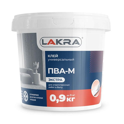 Клей ПВА-М ЛАКРА, универсальный Экстра 900гр : фотография 1