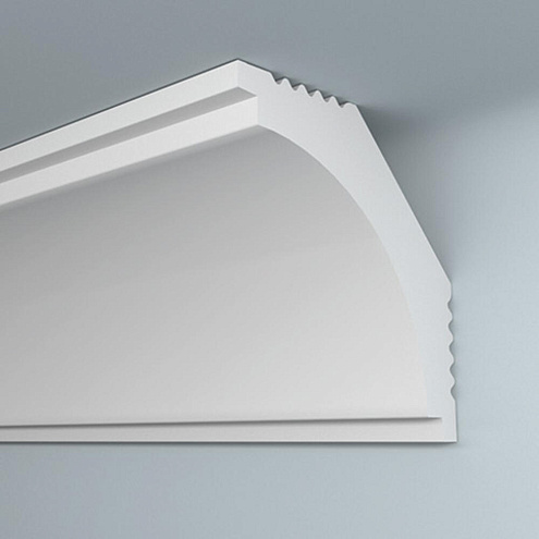 Плинтус потолочный ПЛИНТЭКС, волнистый, белый, 35х55х2000мм: фотография 1