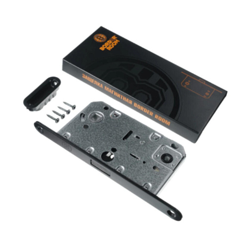 Замок магнитный BORDER ЗЩЦМ-86 мм под цилиндр с ответной планкой чёрный: фотография 1