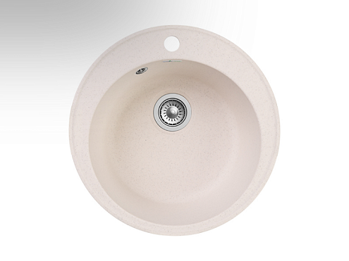 Мойка GRANFEST QUARZ (ECO) 08 РОНДО D480 мм белый без сифона: фотография 1