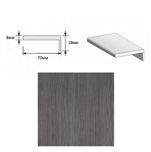 Наличник &quot;Т&quot; ЭКО Grey Melinga МДФ Тип-0 2150х70х8 (20х3): фотография 1