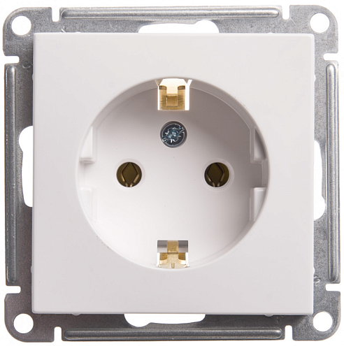 Розетка 1-местная W59 16А IP20 с заземлением без защитных шторок механизм белый Systeme Electric RS16-154-1-86: фотография 1