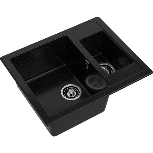 Мойка GRANFEST GF-Q610K 1,5 чаши 610х500 мм черный: фотография 1