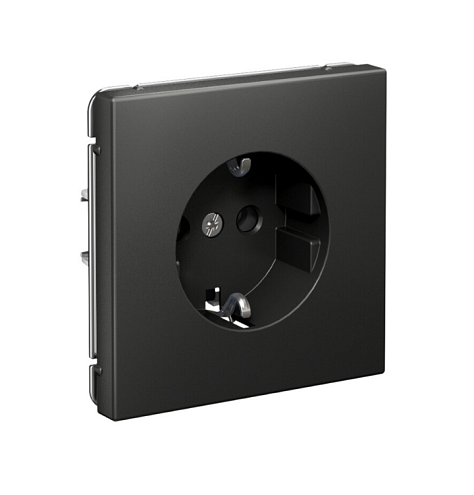 Розетка ArtGallery 16А с заземлением быстрозажимными клеммами механизм базальт Systeme Electric GAL001443S: фотография 1