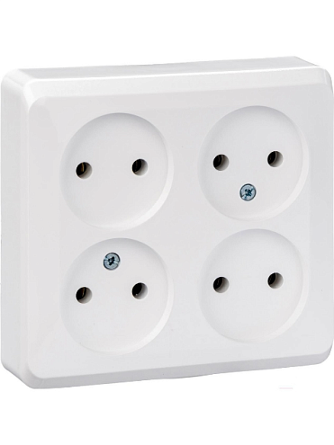 Розетка 4-м ОП Этюд 16А IP20 без заземл. бел. SchE PA16-205B: фотография 1