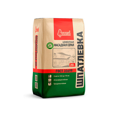 Шпатлевка цементная Старатели &quot;Фасадная&quot; серая  20кг : фотография 1