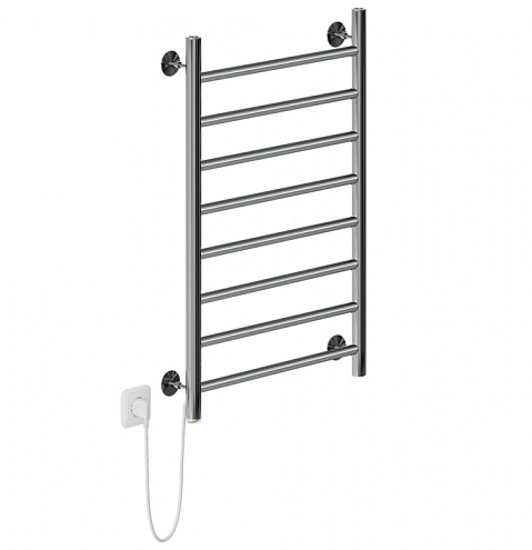 Полотенцесушитель Mixline Vega  80х50 кнопочный выключатель, 340 Вт, 8 перекладин прямые, левый, электрический: фотография 1