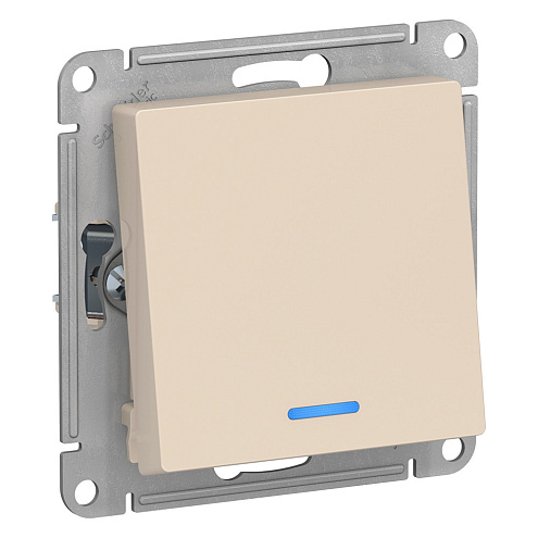 Механизм переключателя 1-кл. ATLAS DESIGN с подсветкой (сх.6а) 10АХ беж. SchE ATN000263: фотография 1