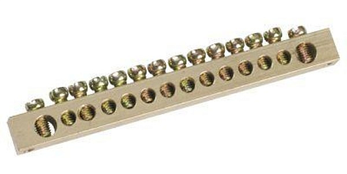 Шина PEN &quot;земля-ноль&quot; 8х12мм 8/2 (8групп/крепеж по краям) IEK YNN21-08-100: фотография 1