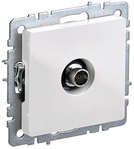 Розетка телевизионная оконечная TV СП Brite РТВ11-0-БрБ бел. IEK BR-A10-O-K01: фотография 1