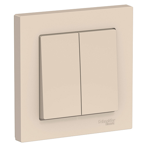 Выключатель 2-кл. ATLAS DESIGN (сх.5) 10АХ в сборе беж. SchE ATN000252: фотография 1