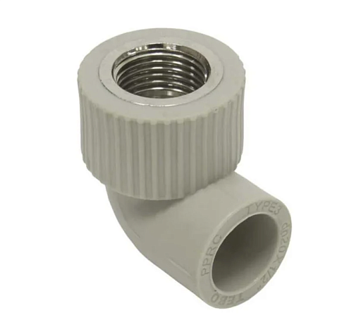 Угол с переходом на металл внутренняя резьба 20x1/2&quot; TR-TB серый Tebo: фотография 1