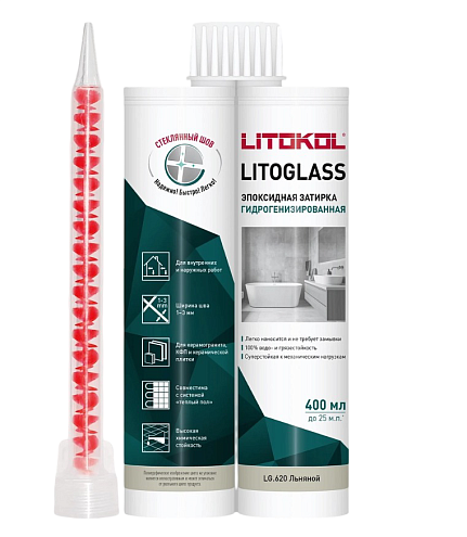 Эпоксидная затирка Litokol LITOGLASS LG.620 льняной  400мл: фотография 1