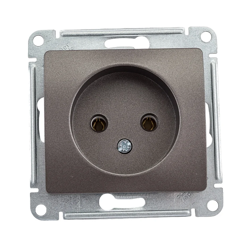 Розетка 1-м СП Glossa 16А IP20 250В без заземления механизм графит SE GSL001341: фотография 1