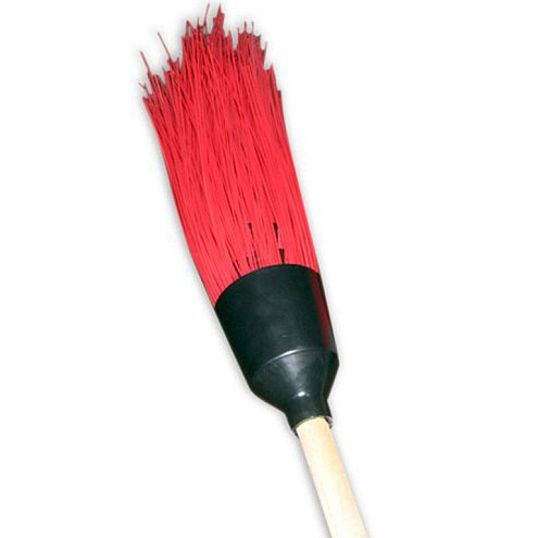 Метла с черенком, круглая &quot;Дворник&quot;, 3 наборных кольца, вес щетины 300гр, синтетическая: фотография 1