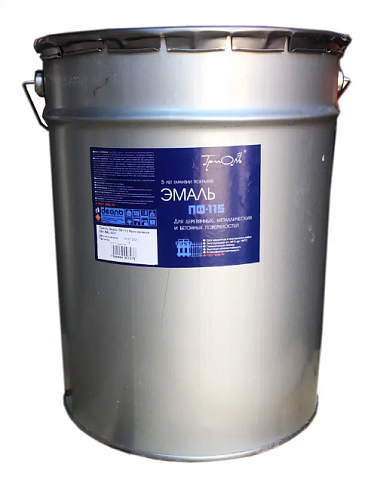 Эмаль ПФ-115 (ГОСТ 6465-76) «ТРИОЛЬ» Белая глянцевая RAL9016, 22кг: фотография 1