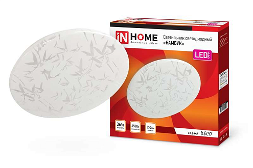 Светильник светодиодный DECO БАМБУК 36Вт 230В 6500К 2340лм 350мм IN HOME 4690612025056: фотография 1