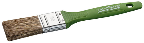Кисть флейцевая ColorExpert для средств деревозащиты 30мм, щетина смешанная, пластиковая ручка : фотография 1
